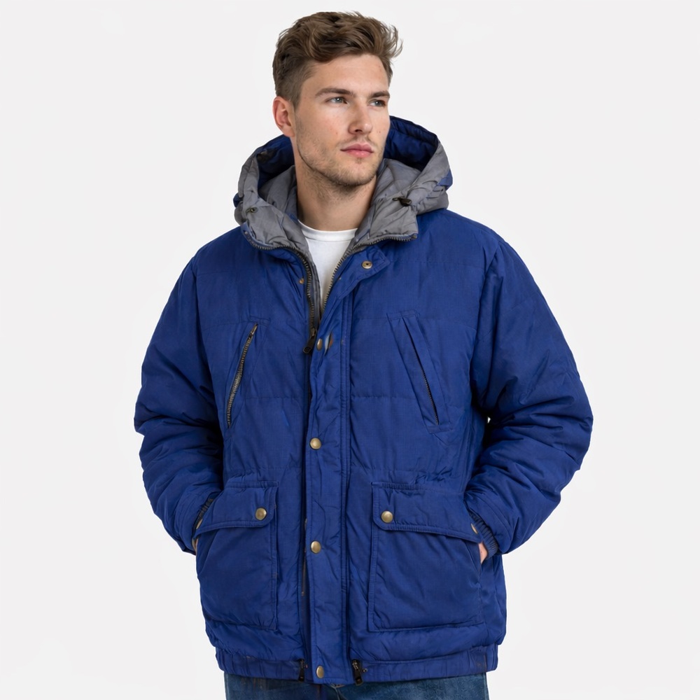 Vintage 80s 90s PONTEXHORN Reversible Goose Down Jacket Mens Large